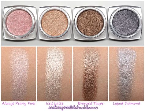 Liquid eyeshadow swatches always pearly pink 00 for 0